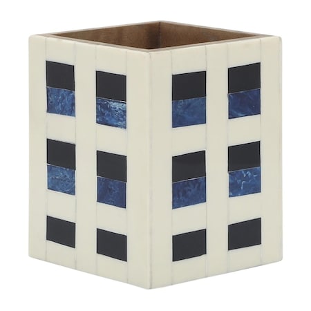 Sagebrook Home 3 x 4 in. Resin Squares Pencil Cup, Multi Color 16648-01